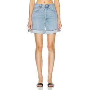 AGOLDE Dame Size 23 Light Wash Denim Shorts Cuffed Relaxed